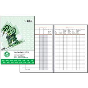 SIGEL HA514 Huishoudboek om goed te besparen, DIN A5, voor het registreren van alle ingangen en uitgaven
