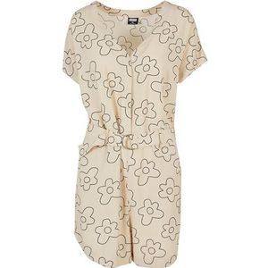 Urban Classics Korte viscose jumpsuit voor dames, T-shirt voor dames, 1 stuk, Zachte zeegras bloem