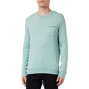 TOM TAILOR Gebreide trui met borstzak voor, 29443 - marineblauw/wit