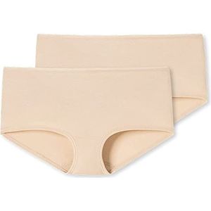 Set van 2 boxershorts voor dames, biologisch katoen, 95/5, Zand