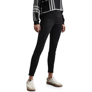 Street One A378310 Leggings in fluwelen look voor dames, zwart.