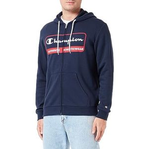 Champion Legacy Graphic Shop Authentic Powerblend Fleece Full Zip Sweatshirt met capuchon voor heren, Navy Blauw