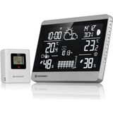 Bresser ClimateTemp NDH-NEO Draadloos weerstation met buitensensor, temperatuur- en vochtigheidsweergave, weersvoorspelling, vorstwaarschuwing, landschap, zilver/zwart