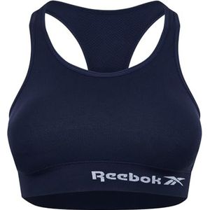 Reebok Reebok Naadloze crop top in marineblauw | Fitnessbeha met vochtafvoerende technologie, trainingsbeha voor dames, Blauw