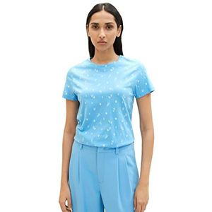TOM TAILOR 1037400 T-shirt dames, 32688 - Blue Mixed Flower Design
