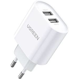 UGREEN USB A Oplader 2-poorts USB Charger 17W voor iPhone 13 12 11, iPad Air Mini, Galaxy S10 S9 A50, Tablets, enz.