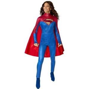 Rubies Supergirl Deluxe meisjeskostuum, digitaal bedrukte jumpsuit en cape, officiële DC Comics voor carnaval, Halloween, verjaardag en Kerstmis