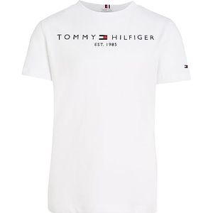 Tommy Hilfiger Essential Tee S/S, essentiële T-shirt, uniseks, voor kinderen (1 stuk), Wit.