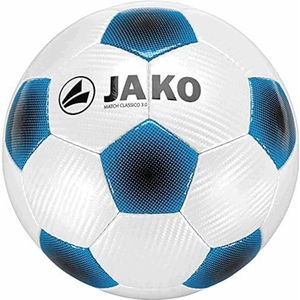 JAKO Classico 3.0 Handgenaaide ballon met 32 delen, wit/blauw/zwart, maat 5, wit/blauw/zwart