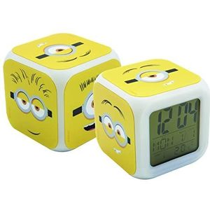 Minions wekker 2 dobbelstenen in geschenkdoos 8 x 8 x 8 cm