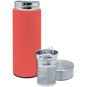 NERTHUS FIH 798 Thermos voor thee, koraal, roestvrij staal, dubbelwandig, theefilter, 300 ml, 0,30 l, Acero roestvrij staal