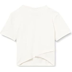 NAME IT Nlfdida SS Crop Wrap Top Filles, Blanc (White Alyssum), 158-164