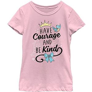 Disney Cinderella Have Murage And Be Kind Tekst Girls T-shirt, standaard, roze, XS, Roze