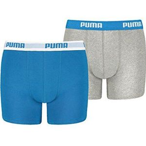 PUMA Basic boxershorts voor jongens (2 stuks), Blauw/Grijs