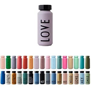 Design Letters Lavendel roestvrijstalen drinkfles, 500 ml, BPA-vrij, thermosfles, 24 uur warm en koud, lekvrije thermosfles, Valentijnsdagcadeau