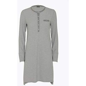 Lovable Fluid Rib Fabric Nachthemd voor dames, grijstinten, M, Grijze tinten