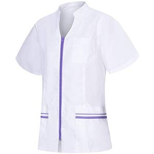 Misemiya - Werkkleding voor dames, korte mouwen, kliniek, henspiraal, reiniging voor gezondheid, hotelserie - Ref. 702, Laboratoriummap 702-2, violet