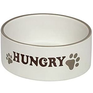 Nobby HUNGRY keramische hondenbak, 18 x 7 cm, crèmekleurig