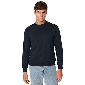 TRENDYOL Sweatshirt heren - Bordeaux - standaard, marineblauw, S, Navy Blauw