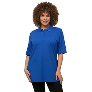 Ulla Popken Basic poloshirt voor dames, Kobalt Blauw