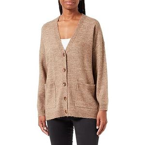 PCJULIANA LS Noos CP Cardigan en tricot ample, fossile, M