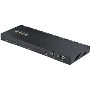 StarTech.com HDMI-splitter, 4 poorten, HDMI-splitter, 4 K, 60 Hz, met geïntegreerde scaler, HDMI-splitter, 1 ingang, 4 uitgangen, HDMI-splitter, 1080p PC, optische aansluiting 3,5 mm (HDMI-splitter-44K60S)
