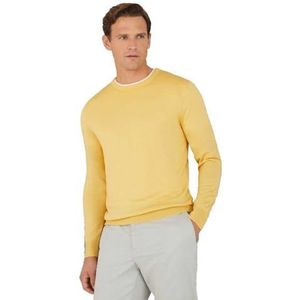 Hackett London Heren merino zijde GMD trui, Geel (zacht geel)