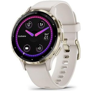 Garmin Venu 3S GPS-smartwatch voor sport en gezondheid, zacht goud, met ivoorkleurige armband