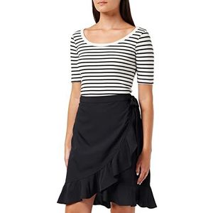 Vero Moda Vmhenna wrap shorts skirt GA Noos dames wikkelrok, zwart.