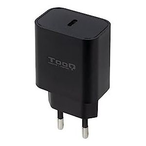 TOOQ TQWC-PDUSBC20B Chargeur mural avec port USB C 20 W avec PD 3.0 Compatible avec iPhone, iPad, AirPods, Huawei, Xiaomi et Plus, Noir