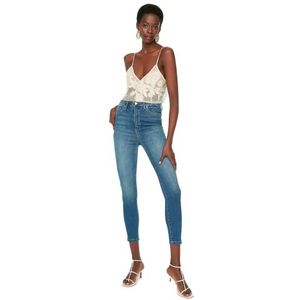 Trendyol Skinny jeans met hoge taille voor dames (1 stuk), Navy Blauw, 32