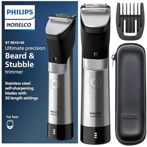 Philips Norelco Ultimate Precision Series 9000 baard- en tondeuse met Beard Sense-technologie voor gelijkmatig knippen BT9810/40