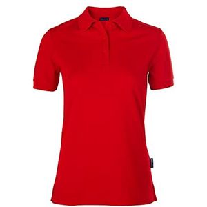 HRM Luxe poloshirt dames poloshirt van 100% katoen basic poloshirt tot 60 °C kleurecht wasbaar hoogwaardige en duurzame poloshirts voor dames, Rood 03-rood