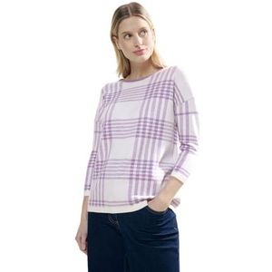 Cecil B302695 Gebreide damestrui geruit, Sporty Lilac Melange