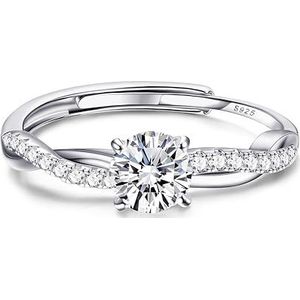 Zilver asring met hars | smal rechthoek