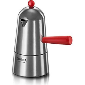 ILSA Pop Carmencita koffiezetapparaat van aluminium, rode handgreep, kopjes 3
