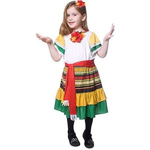 Dress Up America Costume de danseuse mexicaine pour petite fille,8-10 ans (Taille 30-32 Pouces, Hauteur 45-50 Pouces),Comme la Présentation