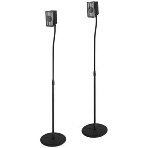 Hama 2 stuks luidsprekerpoten tot 123 cm in hoogte verstelbaar met verborgen kabelmanagementsysteem, zwart, 5 kg
