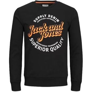 JACK & JONES Jjmikk Sweatshirt met ronde hals voor heren Pls Sweater, zwart.