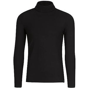 Trigema Dames coltrui shirt van elastische viscose zwart, XL, zwart.