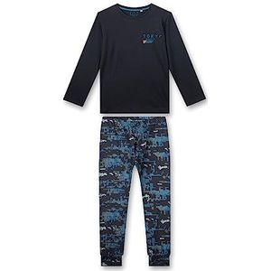 Sanetta Pyjama long pour garçon gris foncé | Pyjama confortable pour garçon long. | Ensemble de pyjama taille, gris, 128