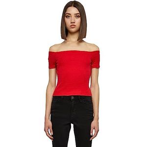 Urban Classics - Off Shoulder Rib Crop top Rood