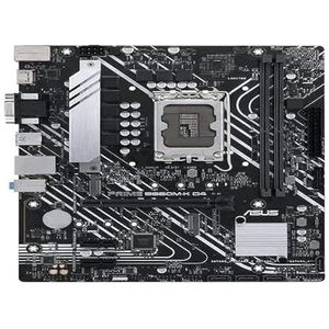 Asus Prime B660M-K D4 - Intel B660 (LGA 1700) mATX moederbord met PCIe 4.0, twee M.2, DDR4, HDMI®, D-Sub, Realtek Ethernet 1GB, USB 3.2 Gen 1, ASUS verlichtingscontrole, zwart