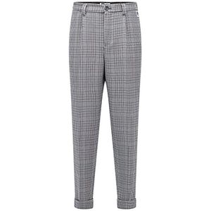 BOSS Pedro RA Relaxed Fit Herenbroek met motief Poedelvoet met exclusief logo, Medium Grey30