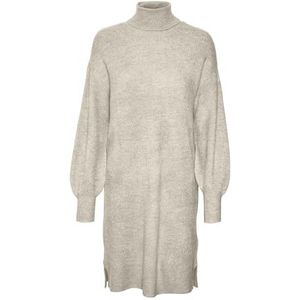 VERO MODA Vmfilene Ls Noos Damesjurk met rolkraag, Berken/detail: kleurenmix.
