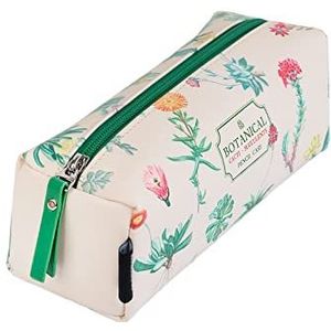 Kokonote - Cacti Botanical Pennenetui, 21 x 7,5 x 7,5 cm, schooltas, groot etui met ritssluiting, etui van kunstleer, make-uptas, kantoorbenodigdheden, Botanische Cacti, hoesje