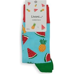 Livoni Summer Fruits-Regular Socks 43-46 sokken, meerkleurig, L uniseks, volwassenen, meerkleurig, maat L, Meerkleurig