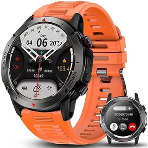 Smartwatch voor heren, 1,39 inch HD, met bluetooth-oproep, IP68 smartwatch, 100 + waterdichte sportmodi, met activiteitstracker, SpO2, slaap, hartslag, stappenteller, weer, voor iOS Android, geel