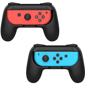 MoKo Gamepad Grips, compatibel met Nintendo Switch, set met ABS-bediening, Joy-Con-handgreep, Controller met gebogen handpalm, vermindert vermoeidheid voor Switch Joy-Con - zwart