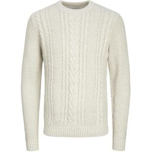 JACK & JONES Pull en tricot pour homme, Blanc-gris, XXL